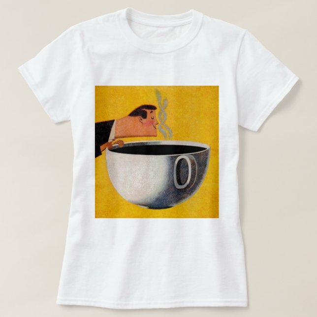 Annonsering av vintage-kaffe t shirt (Design framsida)