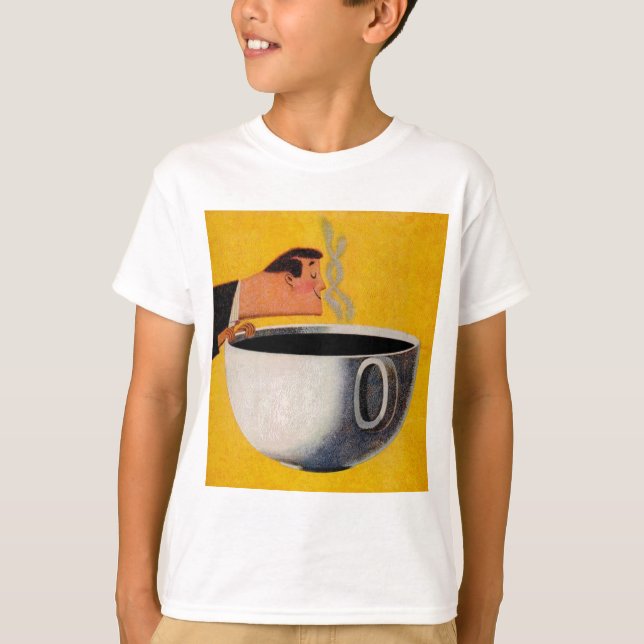 Annonsering av vintage-kaffe tee shirt (Framsida)