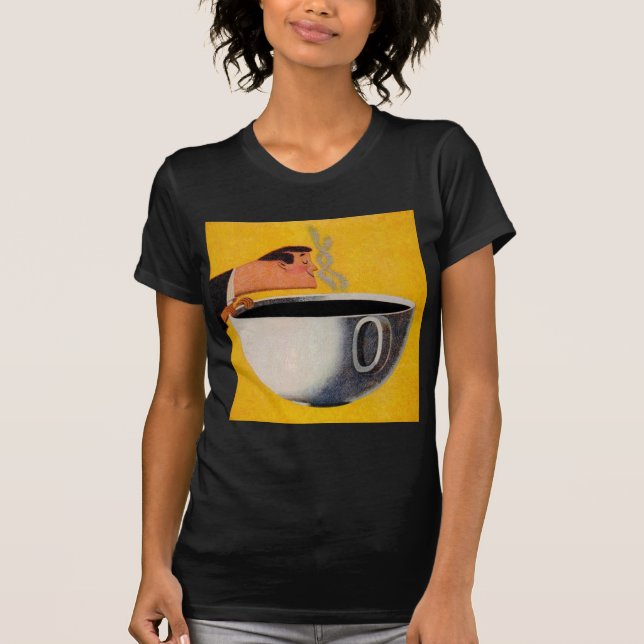 Annonsering av vintage-kaffe tee shirt (Framsida)