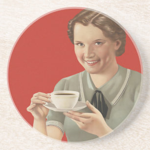 Annonsering av vintage-kaffe underlägg