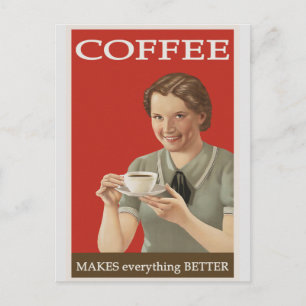 Annonsering av vintage-kaffe vykort