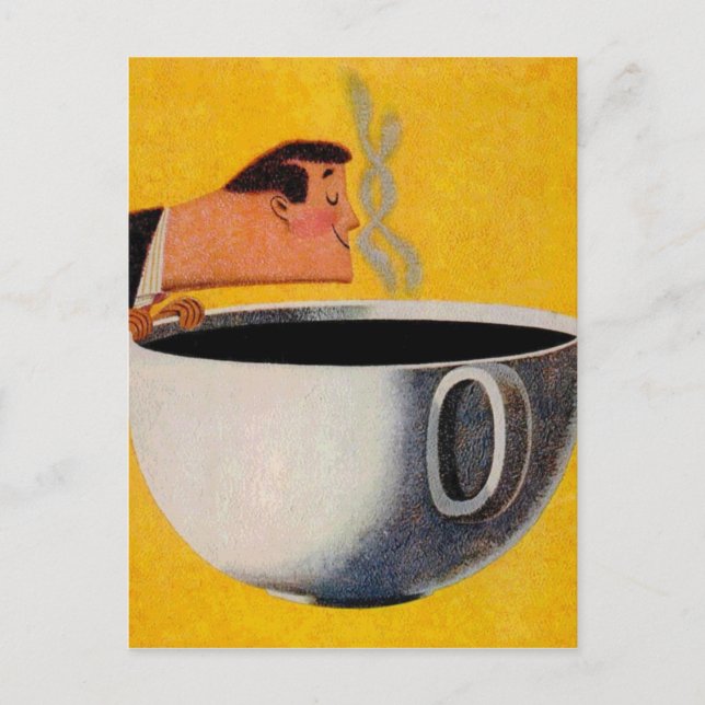 Annonsering av vintage-kaffe vykort (Framsida)
