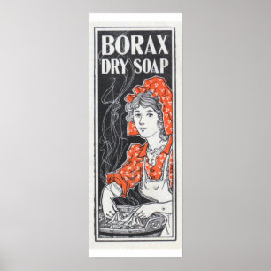 Annonsering av Vintagen Borax Dry Soap Poster
