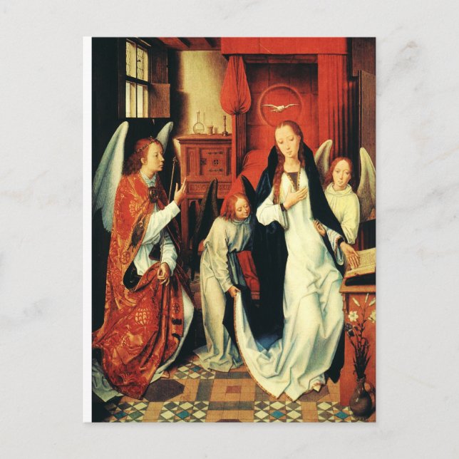 Annonsering av Virgin Mary av Hans Memling Vykort (Framsida)