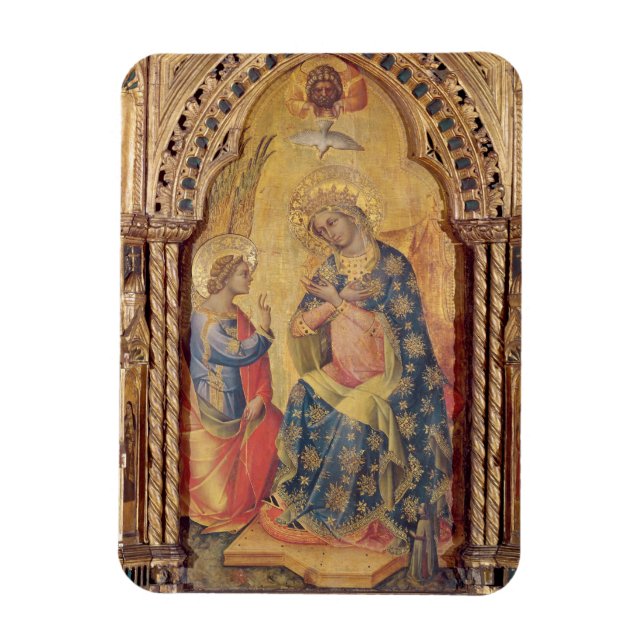 Annonsering (del av polyptych) (olja på panel) magnet (Vertikal)