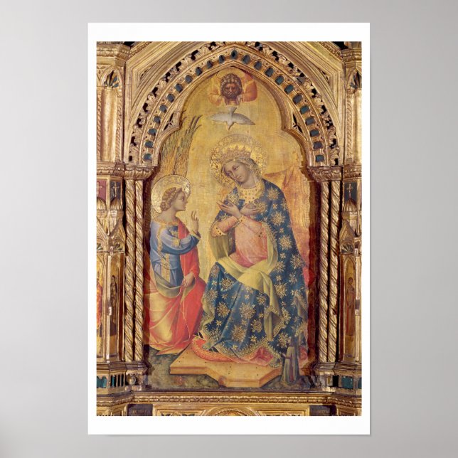 Annonsering (del av polyptych) (olja på panel) poster (Framsidan)