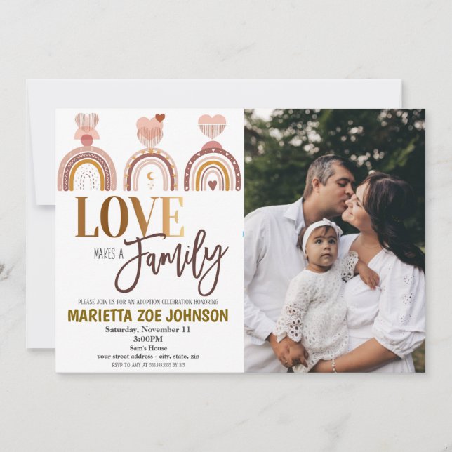 Annonsering för adoptionshögtid inbjudningar (Framsida)