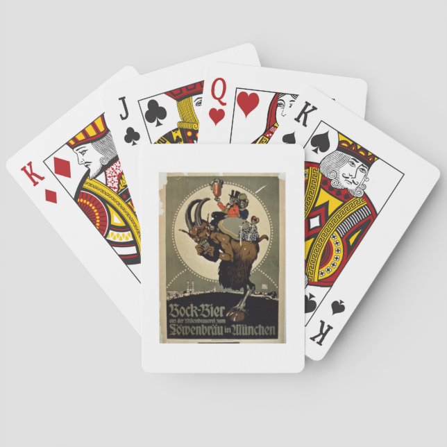 Annonsering för "Bock Beer from Lowenbrau Brewer" Kortlek (Baksidan)