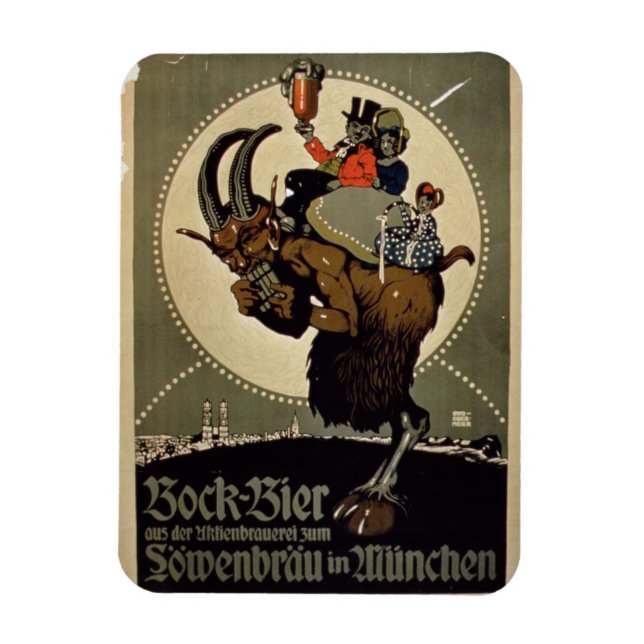 Annonsering för "Bock Beer from Lowenbrau Brewer" Magnet (Vertikal)