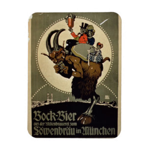 Annonsering för 'Bocköl från den Lowenbrau Magnet
