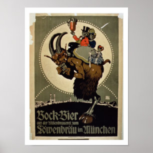 Annonsering för 'Bocköl från den Lowenbrau Poster