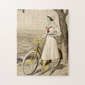 Annonsering för cykel för vintage20-talkvinna pussel