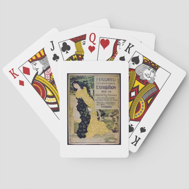 Annonsering för 'den Madrid internationell Exhibi Spel Kort (Baksidan)