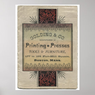 Annonsering för press för Golding boktryckprinti Poster