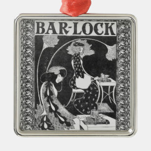 Annonsering för Pub-Låsa skrivmaskiner, c.1895 Julgransprydnad Metall