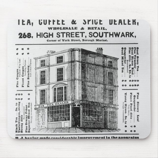 Annonsering för Robert Jones, Tea Musmatta (Framsidan)