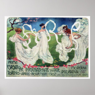 annonsering om konsthandlingar i Art nouveau Poster