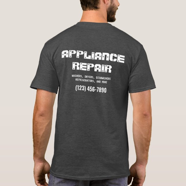 Annonsering om Professionell för reparation av enh T Shirt (Baksida)