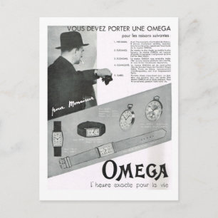 Annonsering Omega klockor Helg Vykort