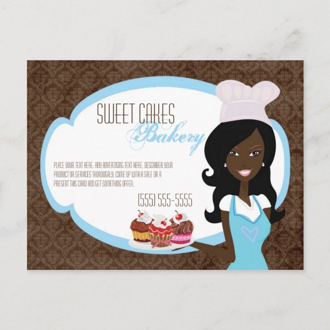 Annonskort African American Baker Kopp Cakes Vykort (Framsida)
