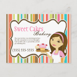 Annonskortet Bakery Brunette Baker Kopp Cakes Vykort