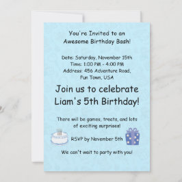 Annonsör Baby blue födelsedagsinbjudan till pojkar Inbjudningar