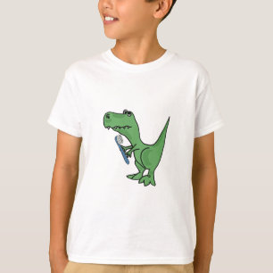 annonsT-Rex Dinosaur med en tandborsteT-tröja T-shirt