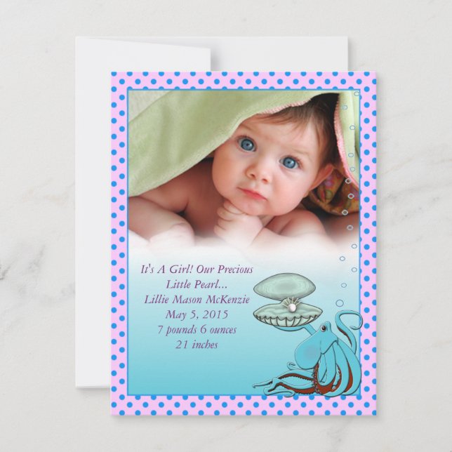 Annooncementet Precious Pearl Flicka Meddelande (Framsida)