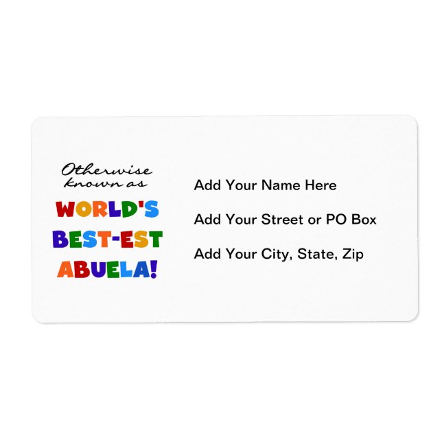 Annorlunda bekant som Bäst-est Abuela gåvor Fraktsedel (Framsidan)