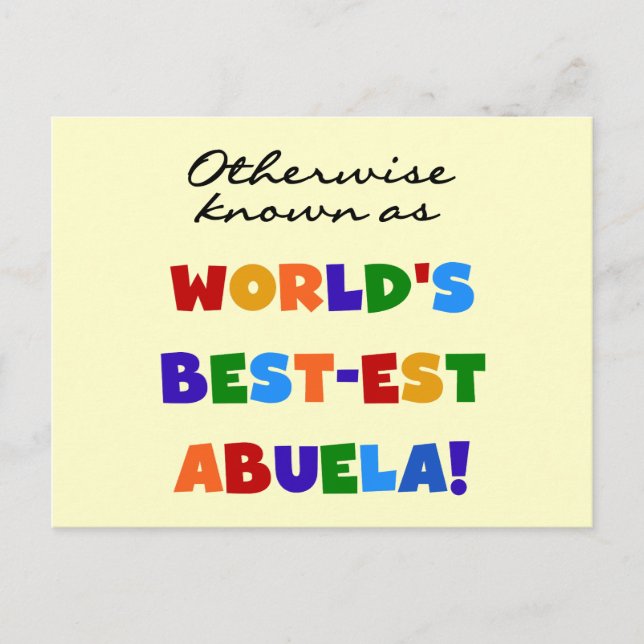 Annorlunda bekant som Bäst-est Abuela gåvor Vykort (Framsida)