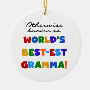 Annorlunda bekant som Bäst-est Gramma T-tröja Julgransprydnad Keramik