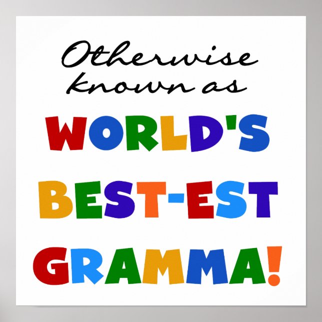 Annorlunda bekant som Bäst-est Gramma T-tröja Poster (Framsidan)