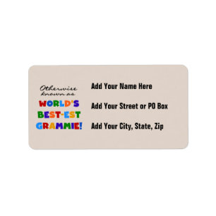 Annorlunda bekant som Bäst-est Grammie T-tröja Adressetikett