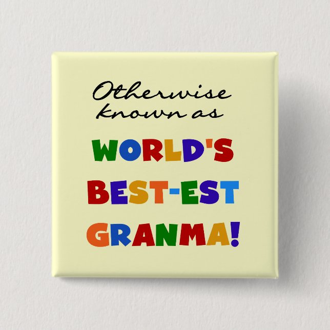 Annorlunda bekant som Bäst-est Granma gåvor Knapp (Framsida)