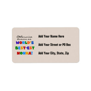 Annorlunda bekant som Bäst-est Nonna Tshirtsgåvor Adressetikett