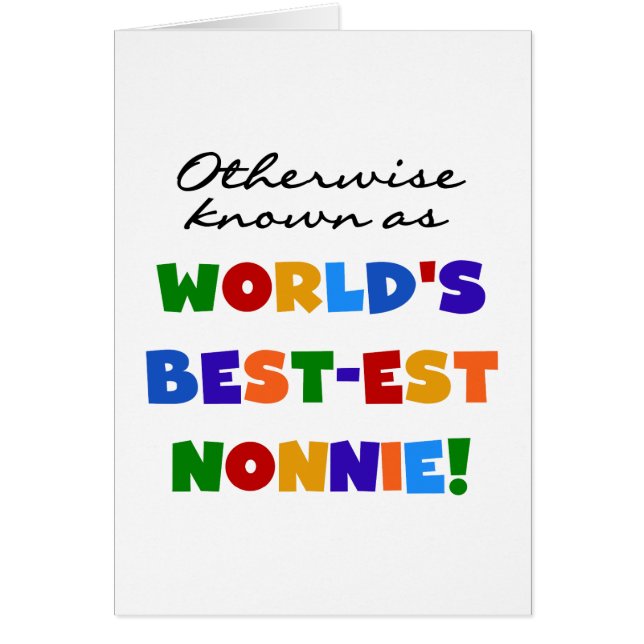 Annorlunda bekant som Bäst-est Nonnie gåvor Hälsningskort (Framsidan)