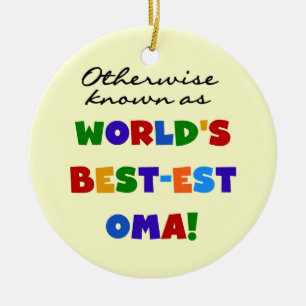 Annorlunda bekant som Bäst-est Oma Tshirts och Julgransprydnad Keramik