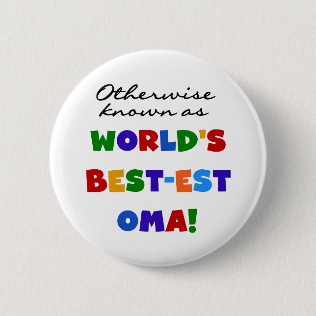 Annorlunda bekant som Bäst-est Oma Tshirts och Knapp (Framsida)