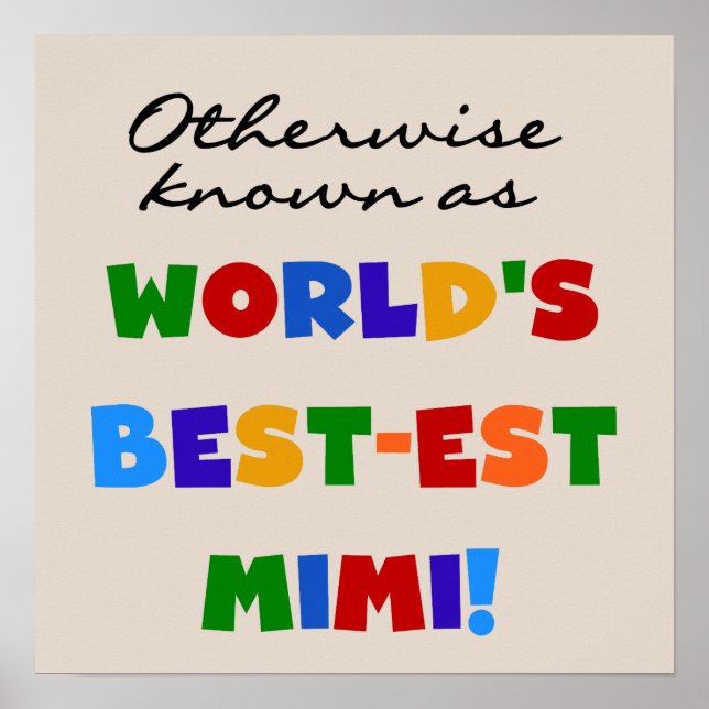Annorlunda bekant som gåvor Bäst-est Mimi Poster (Framsidan)