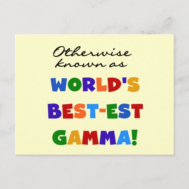 Annorlunda bekant som gåvor för Gamma Bäst-est Vykort (Framsida)