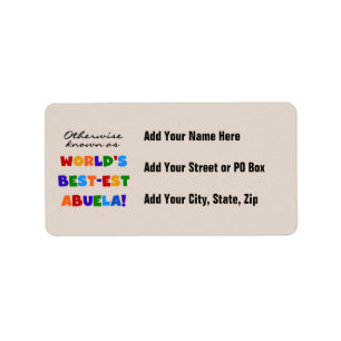 Annorlunda bekant som världs Bäst-est Abuela gåvor Adressetikett