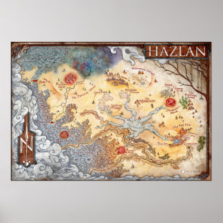 Annotated karta of Hazlan (Ravenloft) Poster