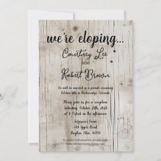 Annoucement för Birchwood Elopement Annoucement Inbjudningar