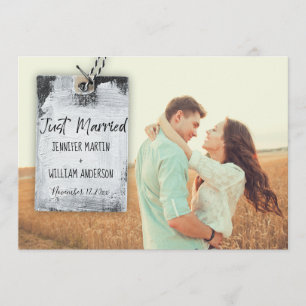 Annoucement för Rustic Scrapbook Bröllop Giftermål Inbjudningar