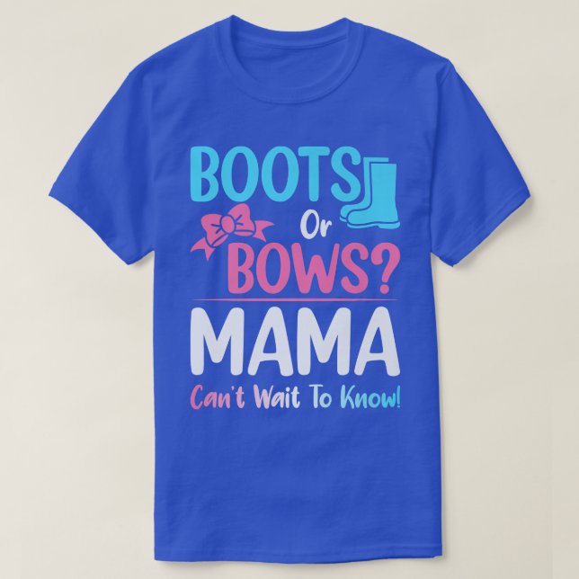 Announc för Gravid för visning av Boots eller Bows T Shirt (Design framsida)