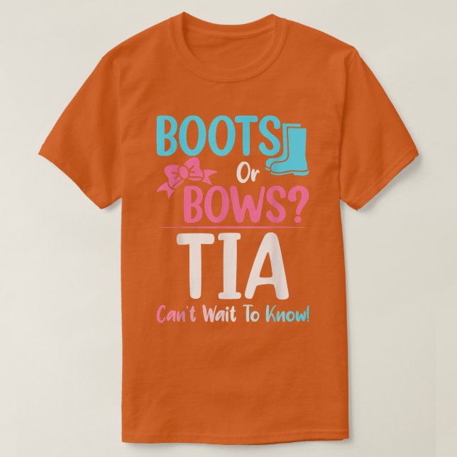 Announce för Graviden Boots eller Bows Tia Gender  T Shirt (Design framsida)