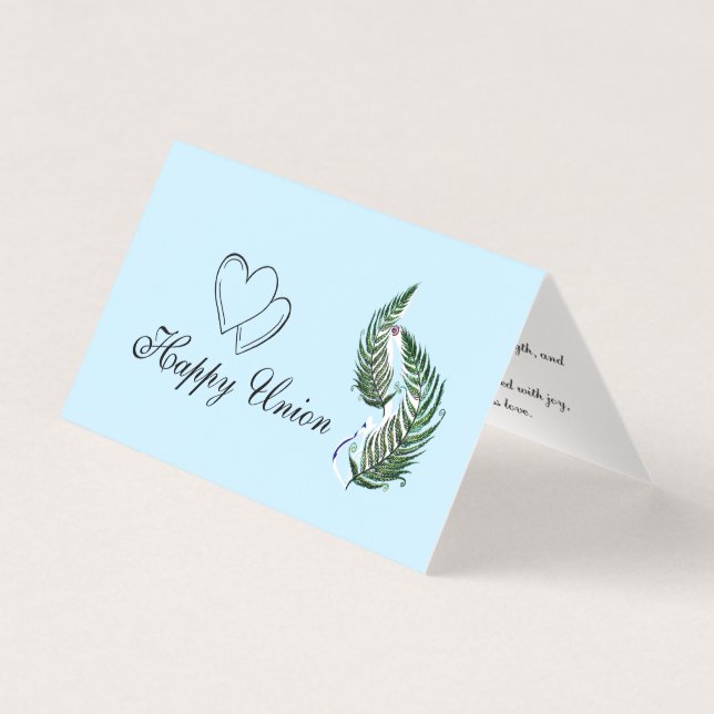 Announcement Wedding Folded Card Fern New Zealand  Kort (Framsida)