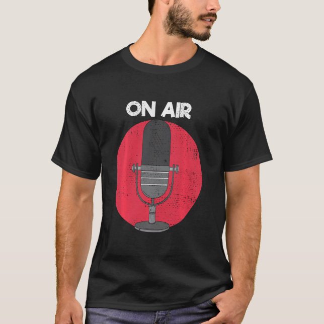 Announcer för Luft-radioprogram för mikrofon T Shirt (Framsida)