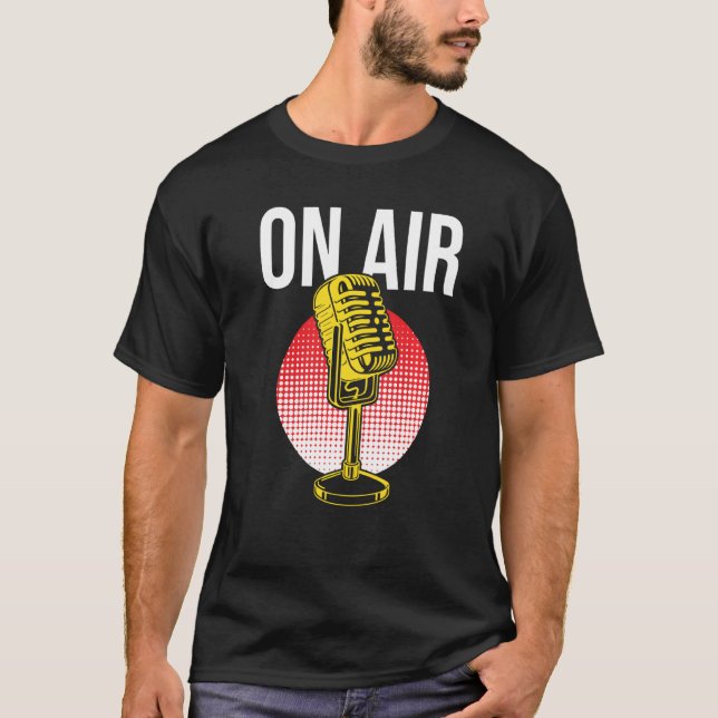 Announcer för Luft-radioprogram för mikrofon T Shirt (Framsida)