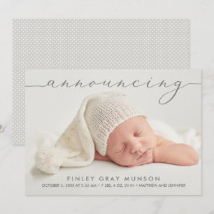 Announcing Baby Photo Tillkännagivande för födelse